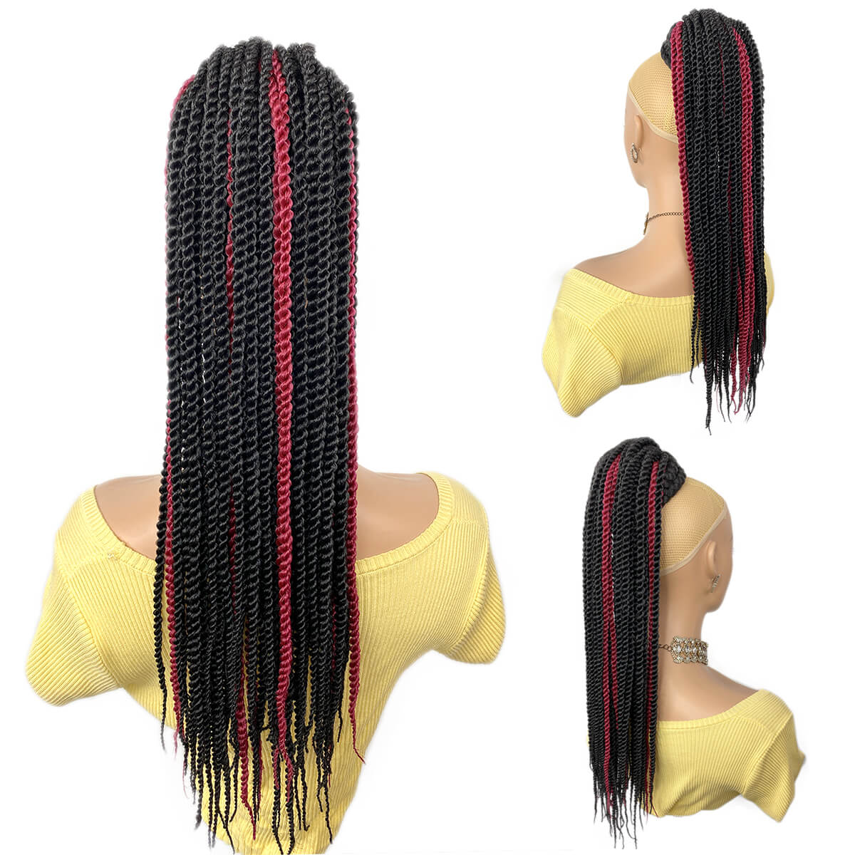 VAVANGA Senegalese Twist Braid Ponytail Drawstring Ponytail Black Women –  SurpriseHair